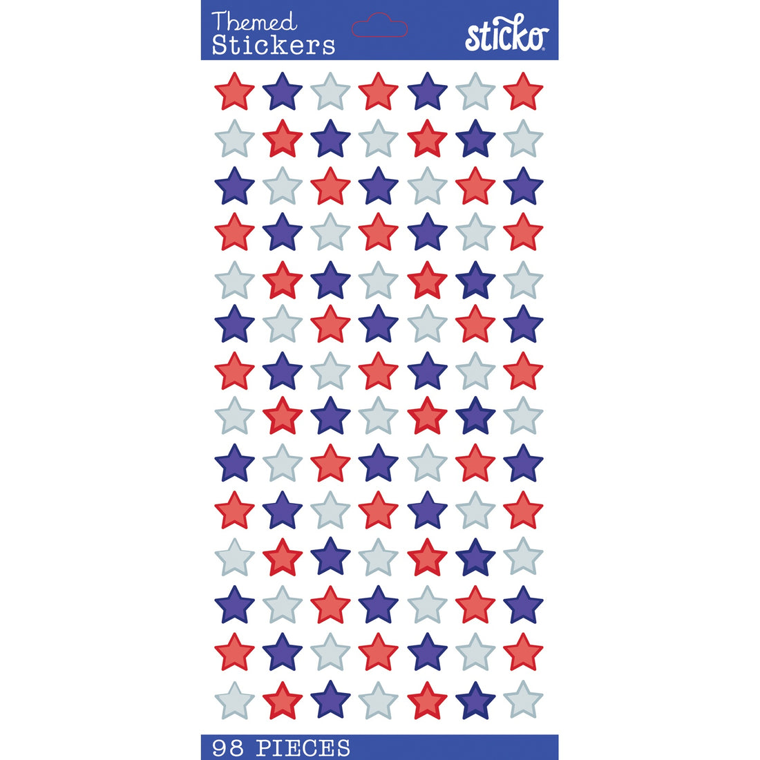 Sticko 4TH OF JULY STAR REPEATS Themed Stickers 98pc
