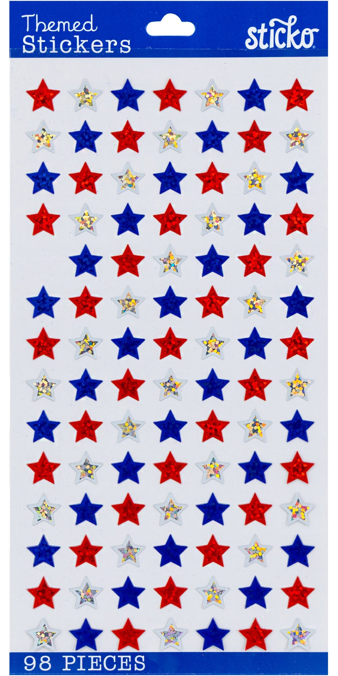 Sticko 4TH OF JULY STAR REPEATS Themed Stickers 98pc