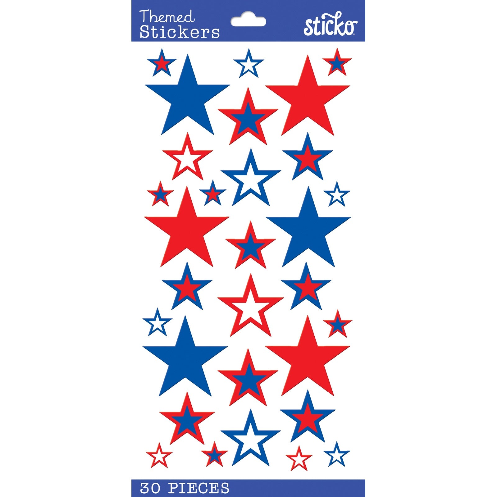 Sticko 4TH OF JULY STARS Themed Stickers 30pc