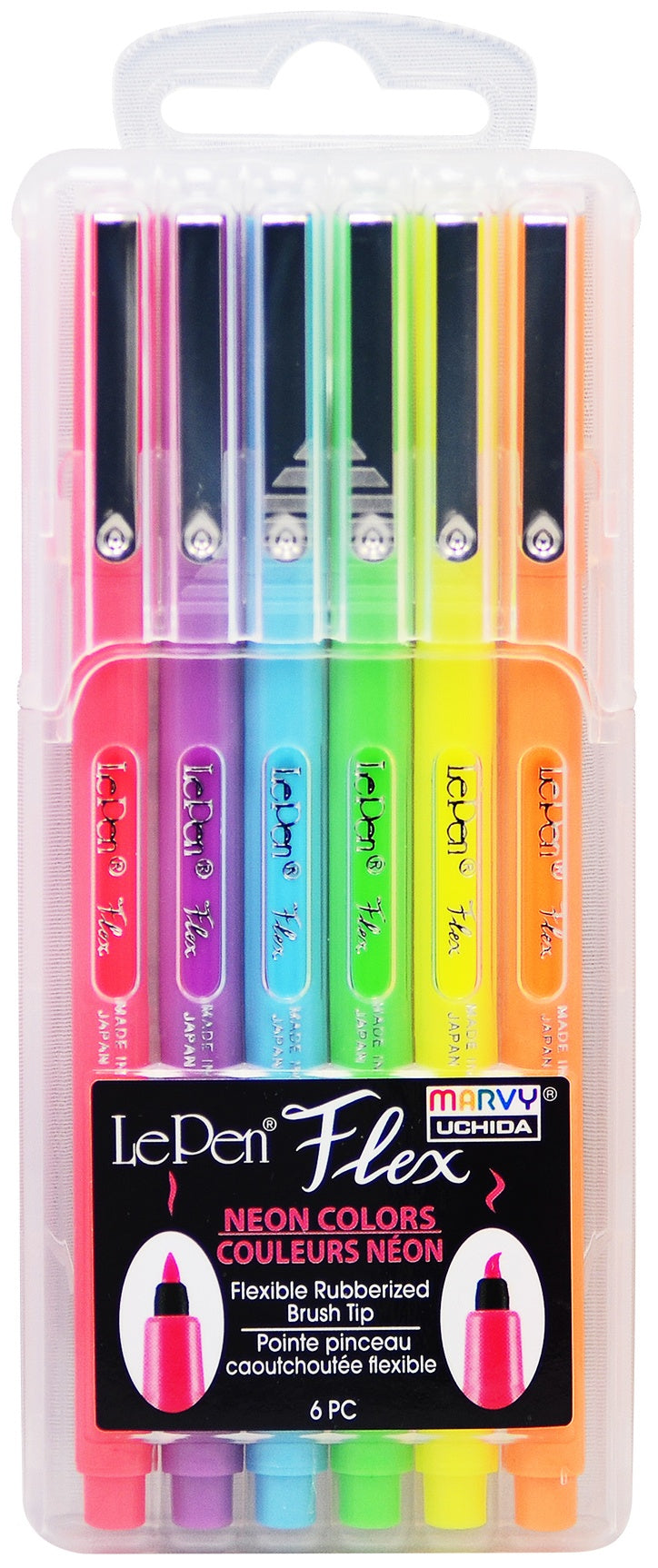 Marvy Uchida LePEN FLEX NEON MARKER SET 6pc