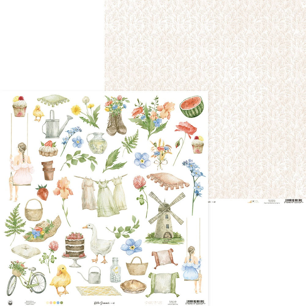 P13 HELLO SUMMER 07 12&quot;X12&quot; Cutapart Scrapbook Paper