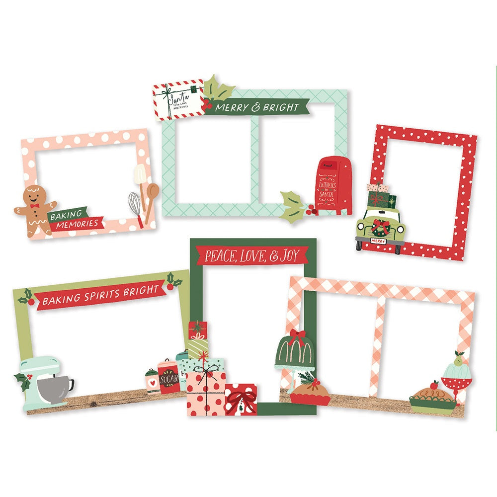 Simple Stories BAKING SPIRITS BRIGHT Chipboard Frames 6pc