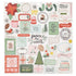 Crate Paper MITTENS & MISTLETOE CHIPBOARD 12”X12” Stickers