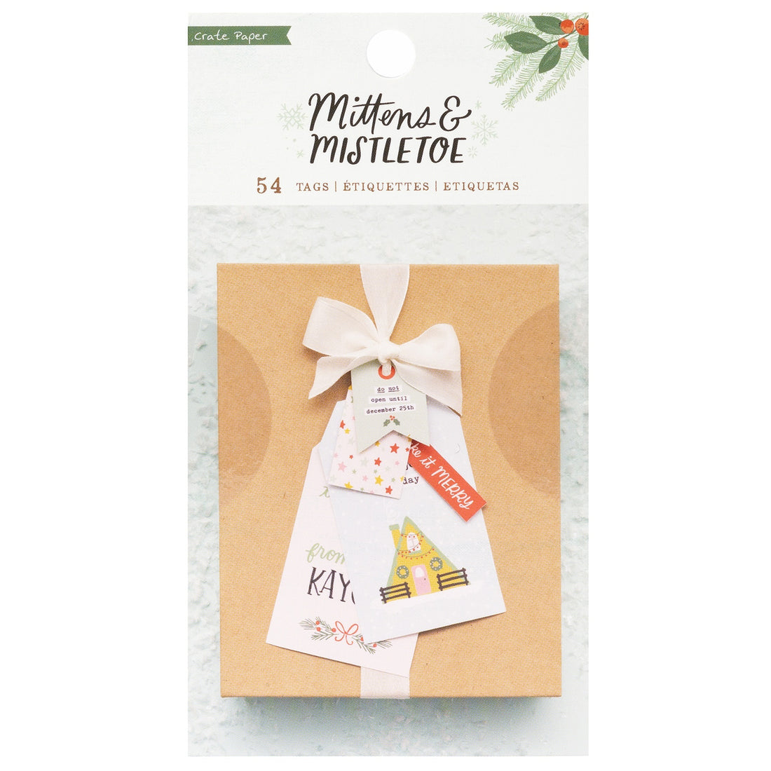 Crate Paper MITTENS & MISTLETOE TAGS Cardstock Book 54pc