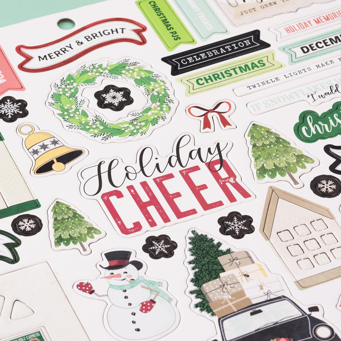 Vicki Boutin EVERGREEN & HOLLY Chipboard Stickers 65pc