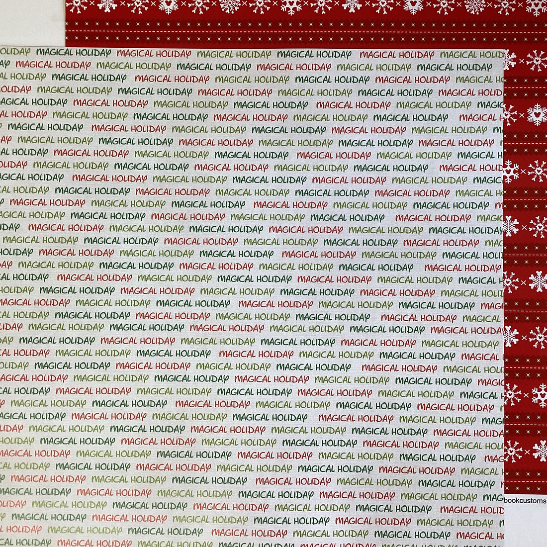 Scrapbook Customs MAGICAL HOLIDAY RED SNOWFLAKES 12"X12" Scrapbook Paper