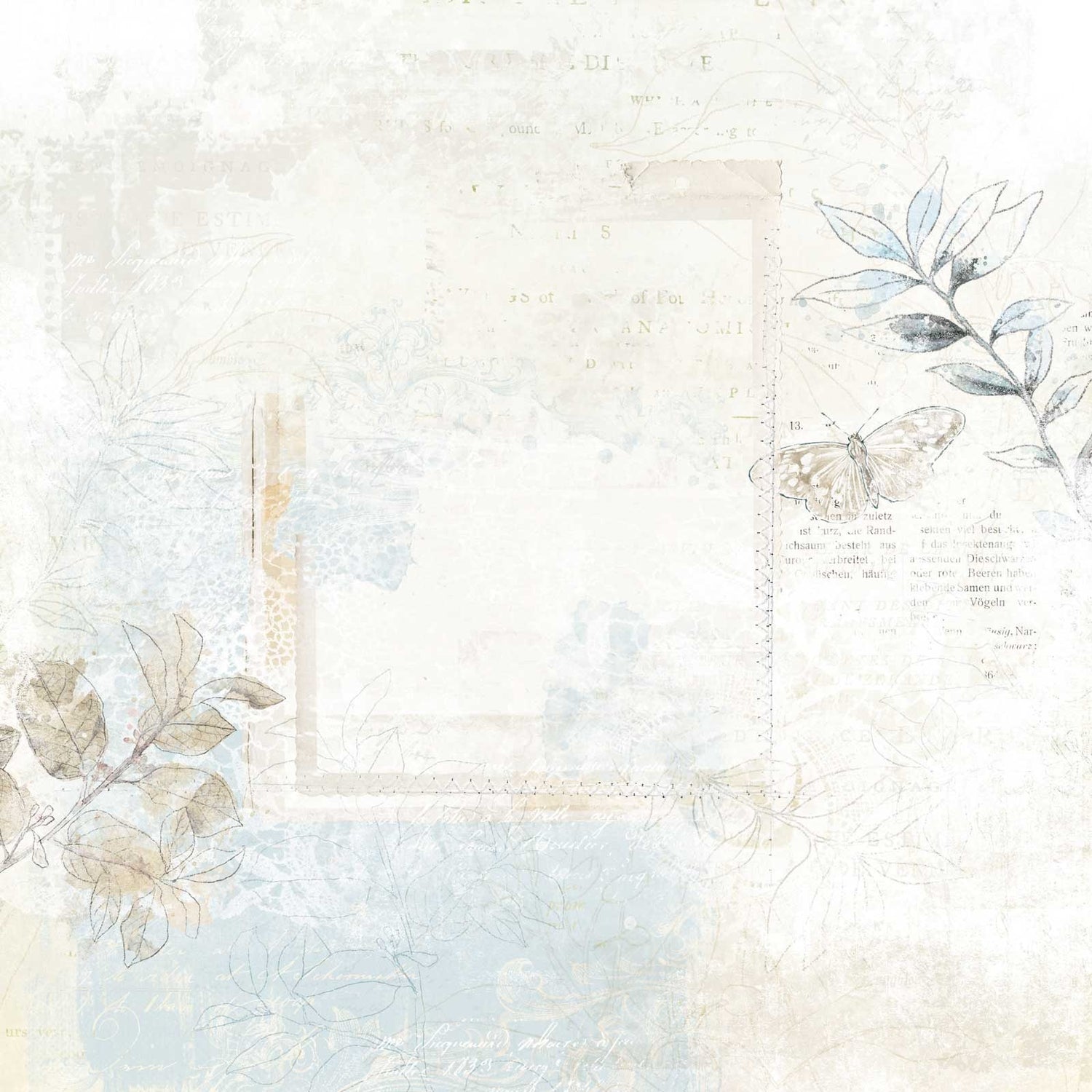 49 and Market Vintage Artistry Serenity TRANQUIL 12&quot;X12&quot; Scrapbook Paper