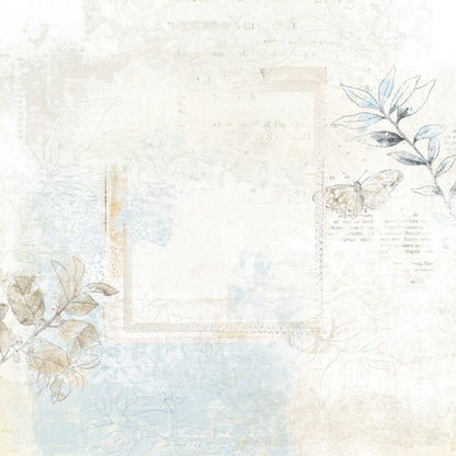 49 and Market Vintage Artistry Serenity TRANQUIL 12&quot;X12&quot; Scrapbook Paper