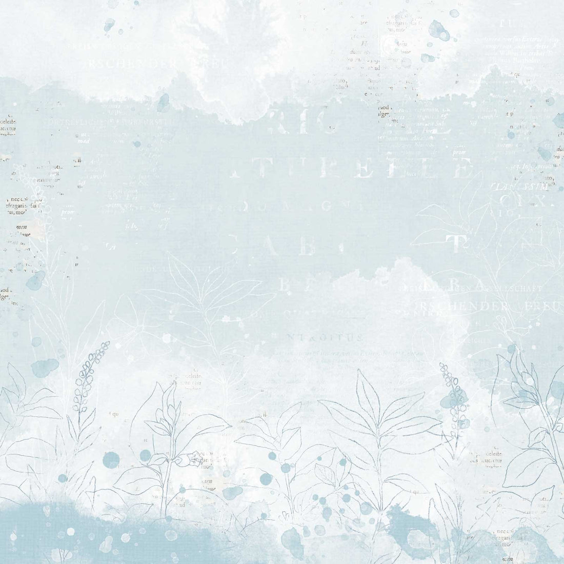 49 and Market Vintage Artistry Serenity TRANQUIL 12"X12" Scrapbook Paper