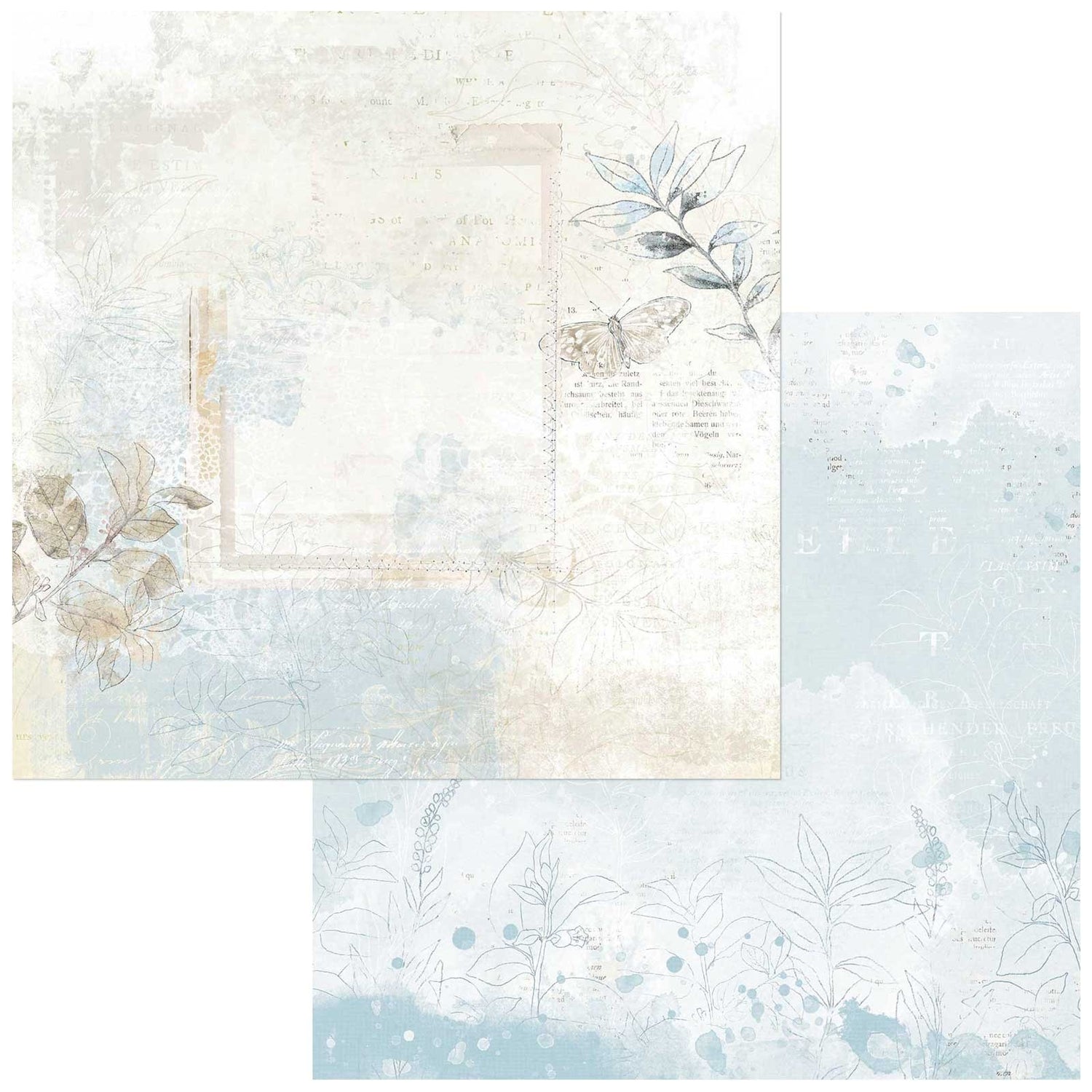 49 and Market Vintage Artistry Serenity TRANQUIL 12&quot;X12&quot; Scrapbook Paper