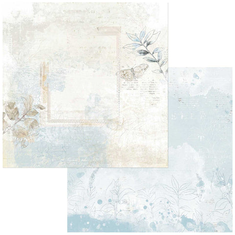 49 and Market Vintage Artistry Serenity TRANQUIL 12"X12" Scrapbook Paper