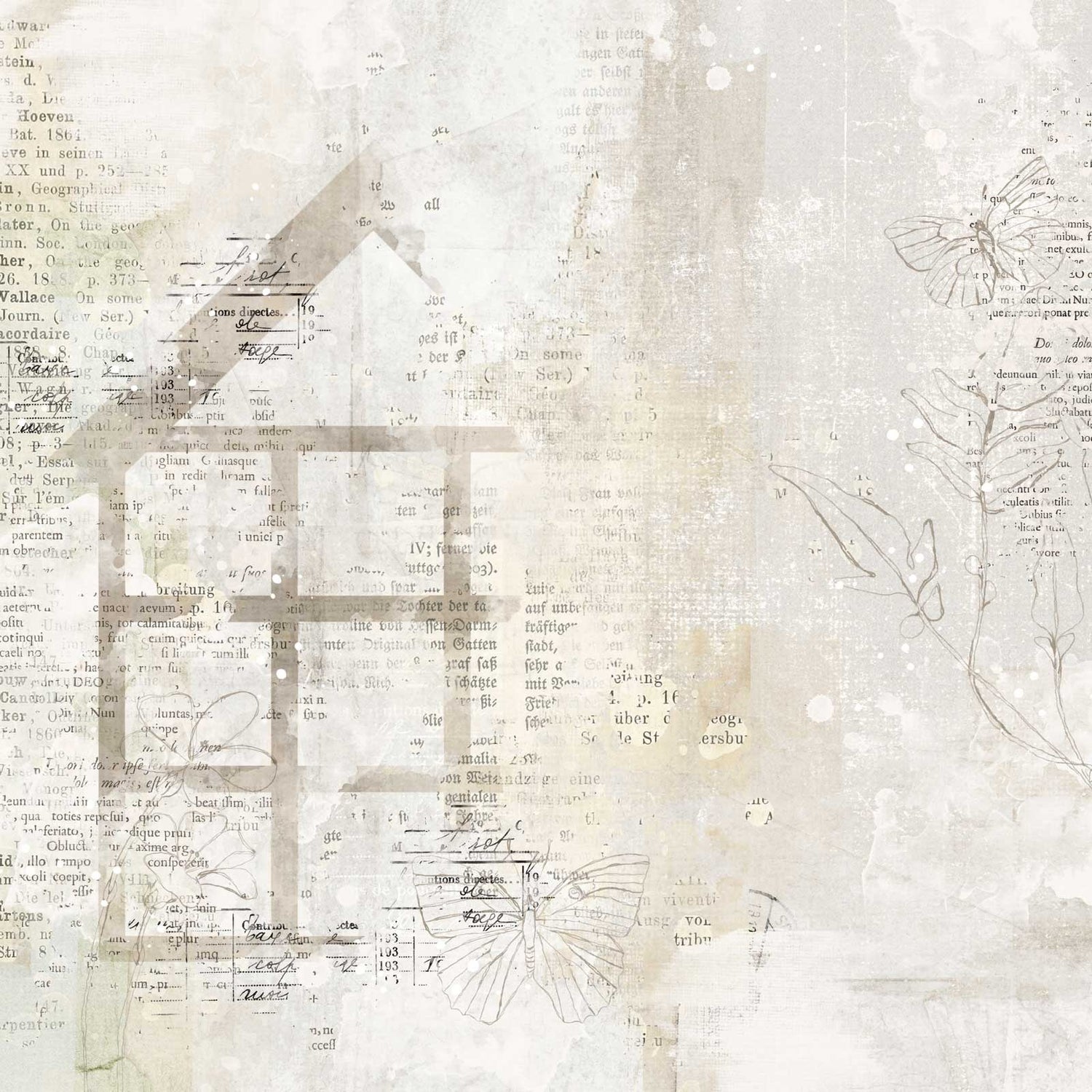 49 and Market Vintage Artistry Serenity SUBTLETIES 12"X12" Scrapbook Paper