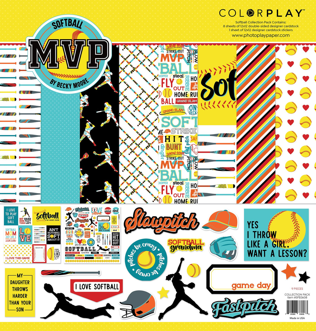 Colorplay MVP SOFTBALL 12X12 Paper Collection Pack