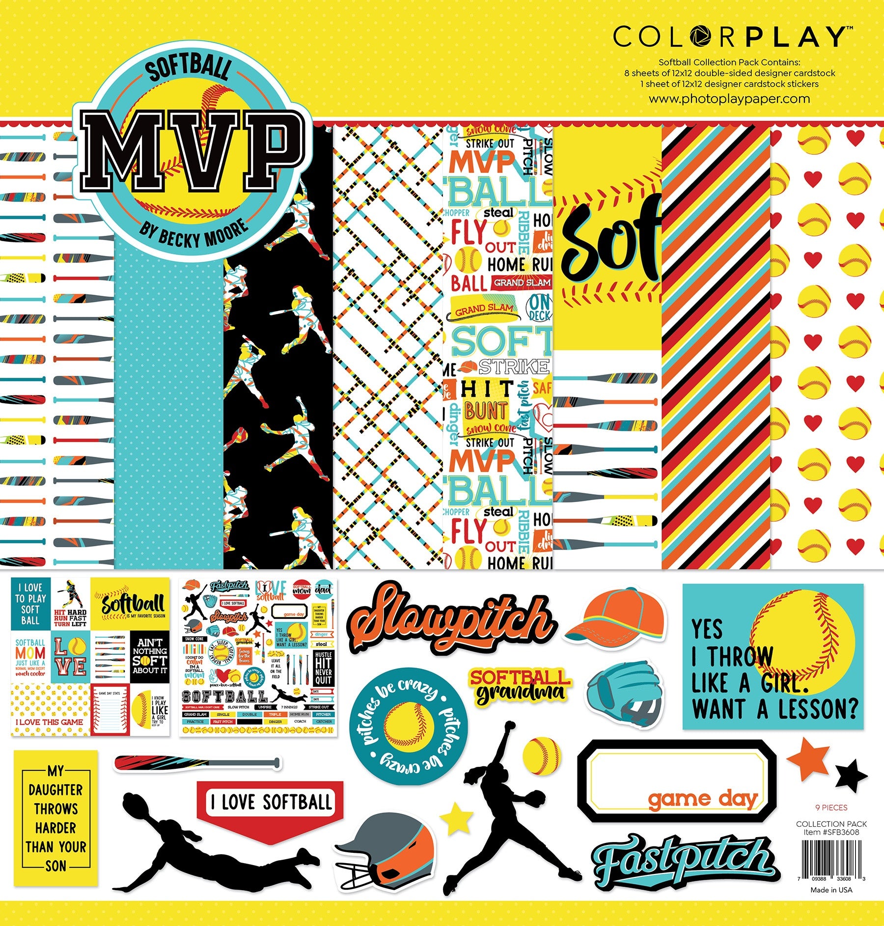 Colorplay MVP SOFTBALL 12X12 Paper Collection Pack