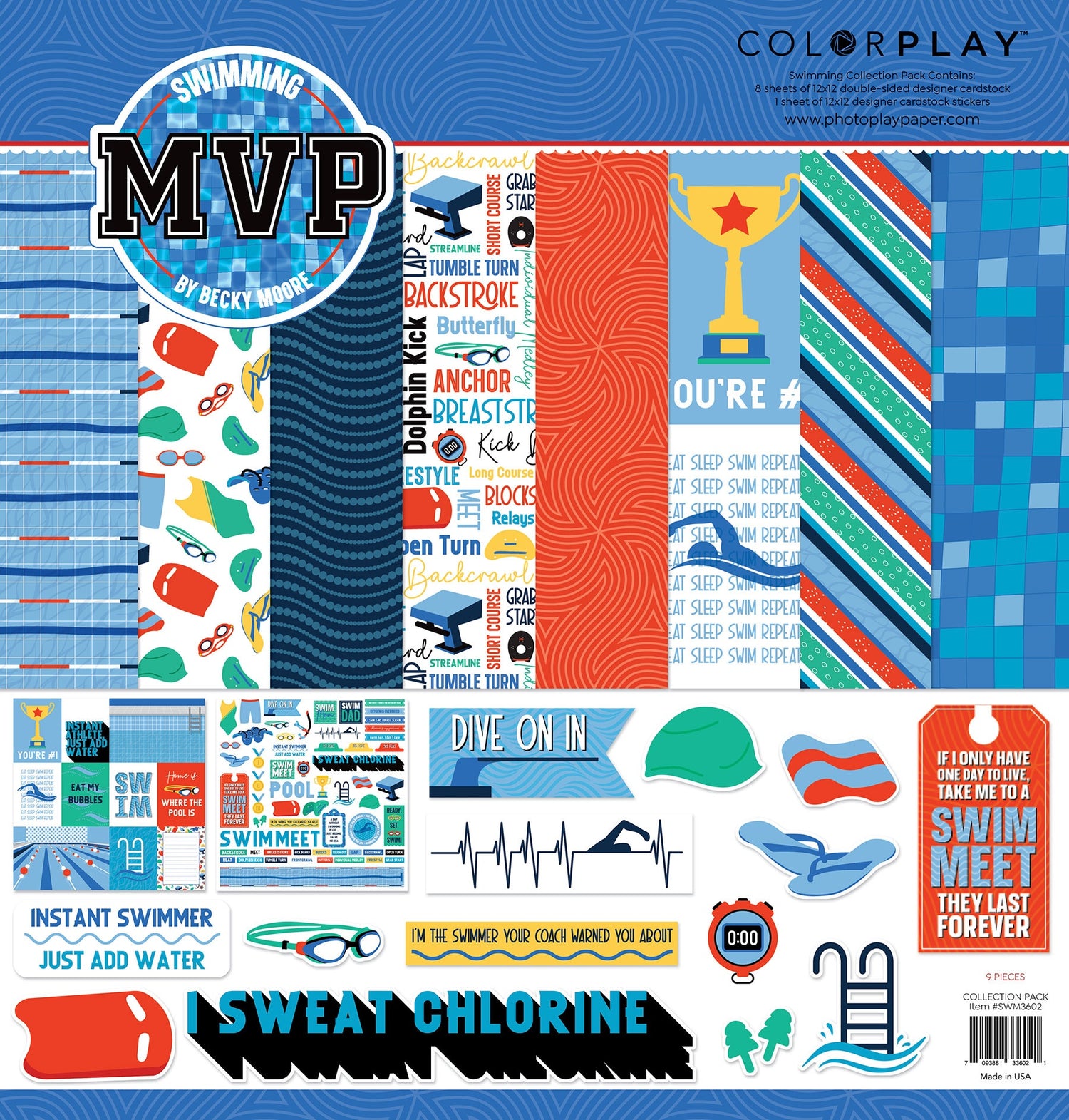 Colorplay MVP SWIMMING 12X12 Paper Collection Pack