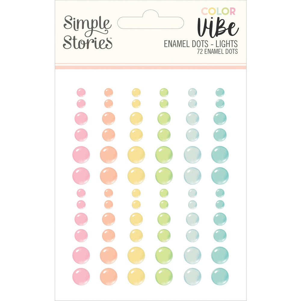 Simple Stories Color Vibe LIGHTS Enamel Dots 72pc