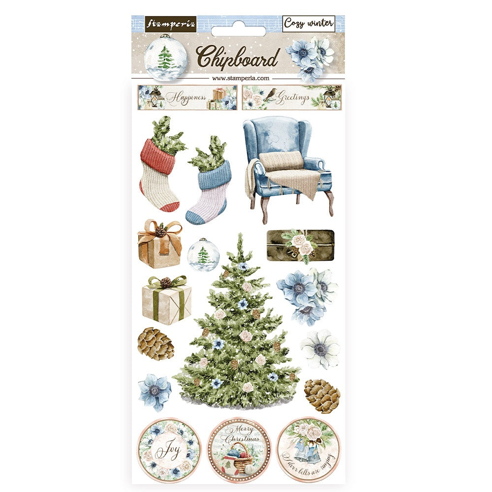 Stamperia COZY WINTER Chipboard Stickers 19pc