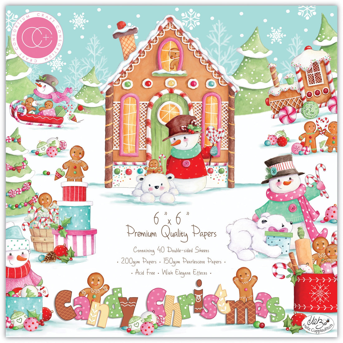 Craft Consortium CANDY CHRISTMAS 6”X6” Premium Paper Pad 40pc
