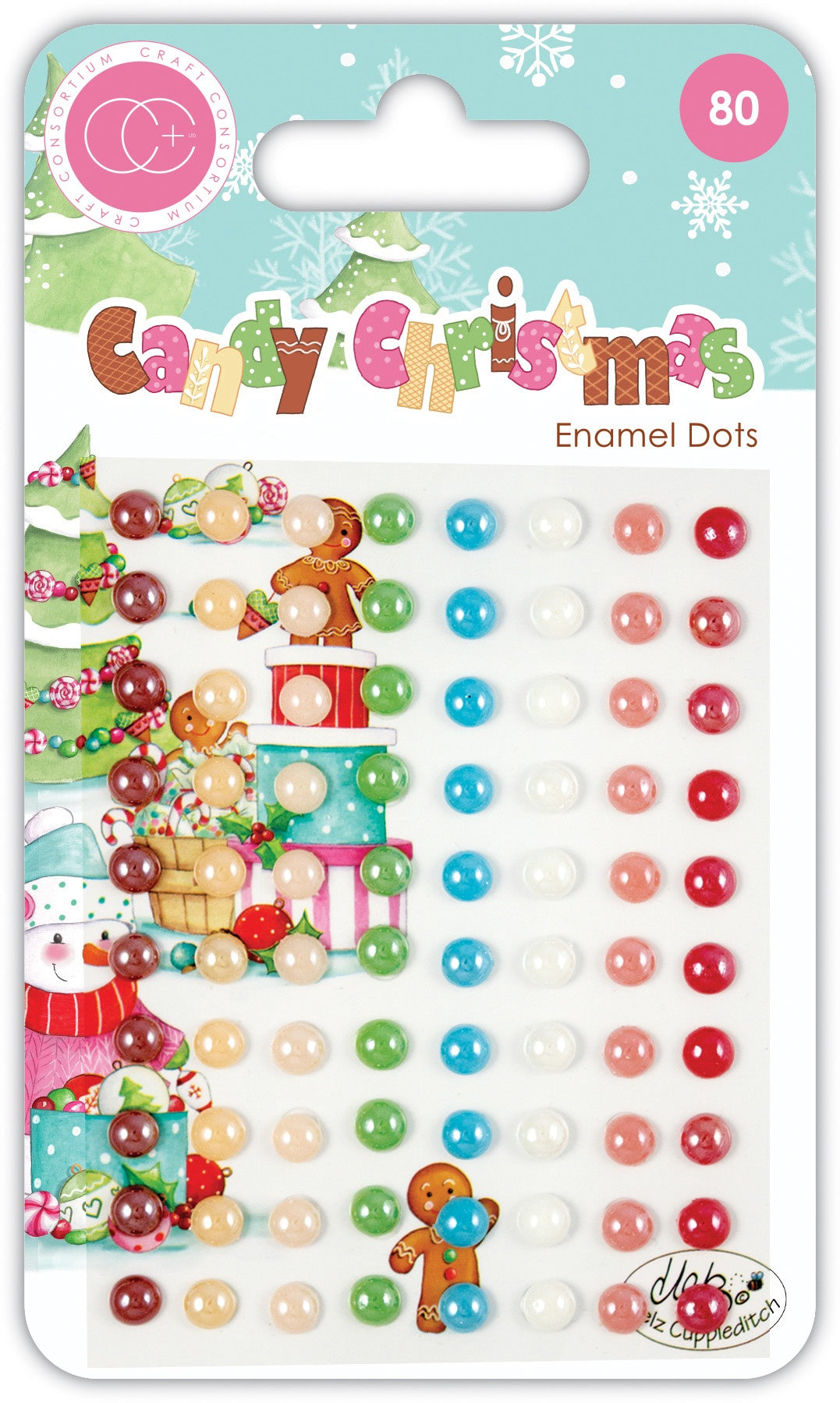 Craft Consortium Candy Christmas ENAMEL DOTS 80pc