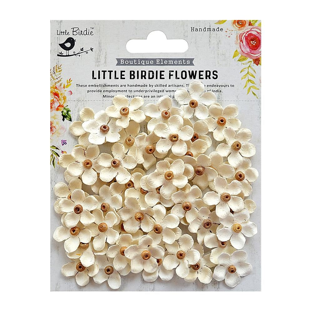 Little Birdie Handmade Flowers BEADED BLOOMS MOON LIGHT 50pc