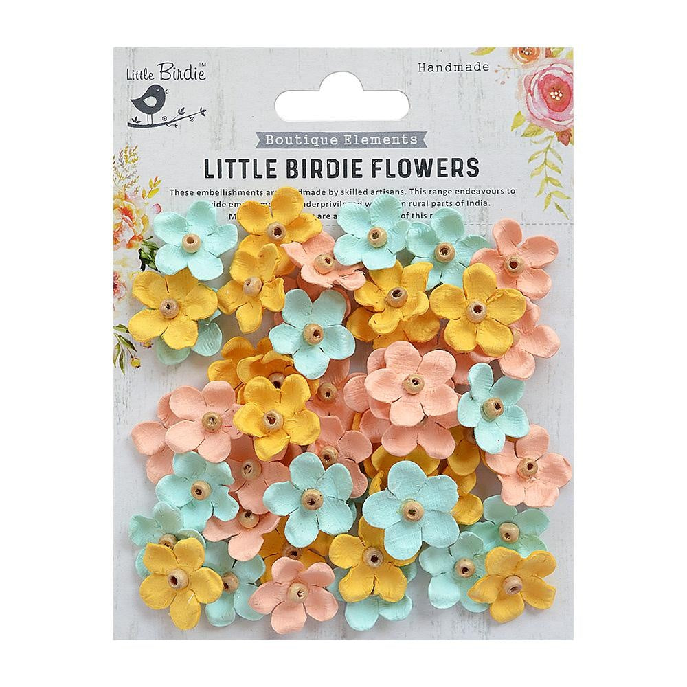 Little Birdie Handmade Flowers BEADED BLOOMS PASTEL PALETTE 50pc