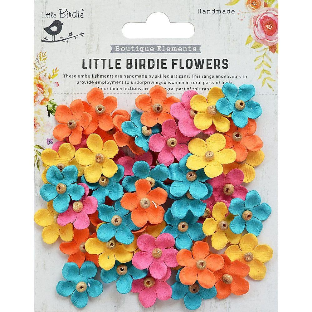 Little Birdie Handmade Flowers BEADED BLOOMS VIVID PALETTE 50pc