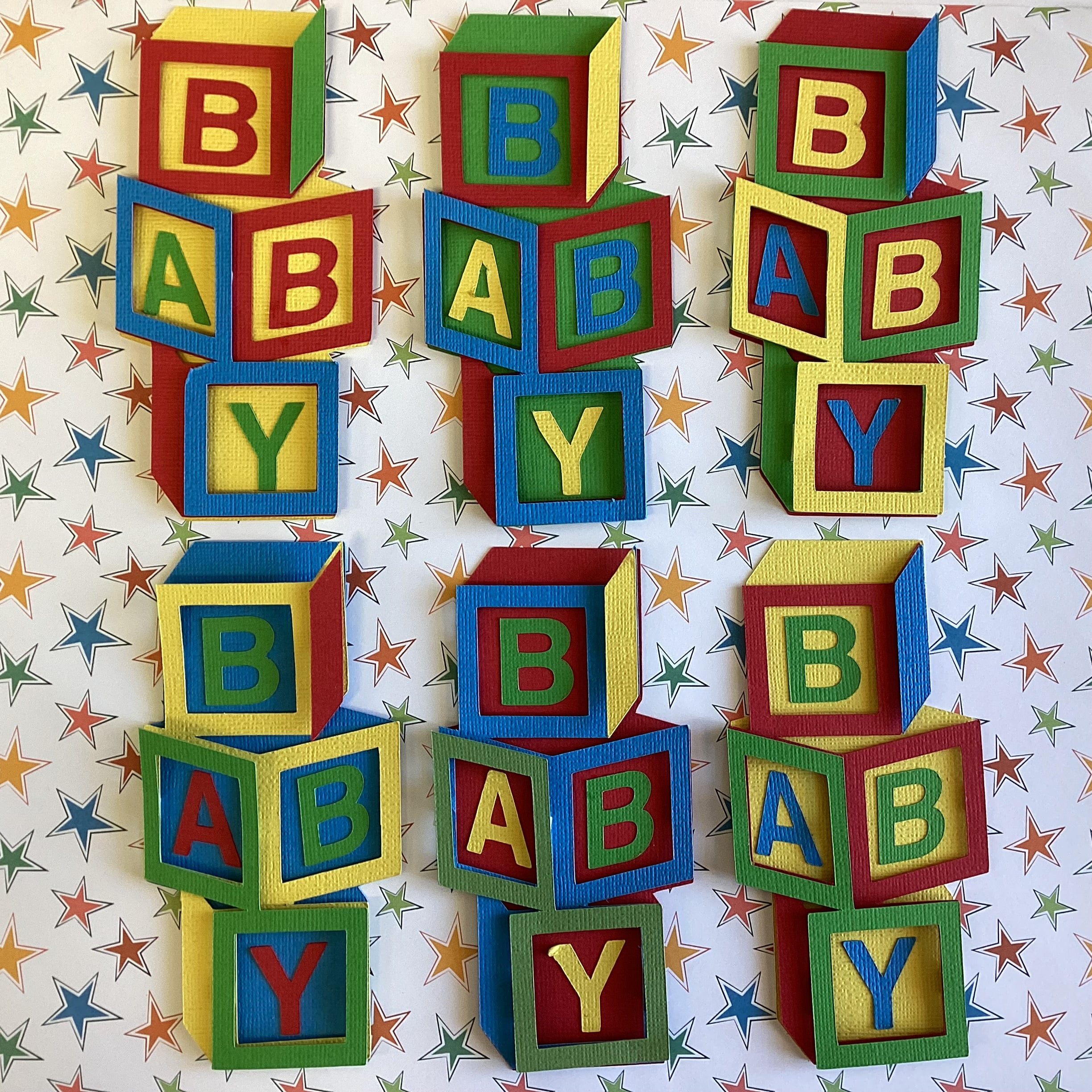 Baby Toy BLOCKS Custom Scrapbook Die Cut Embellishment