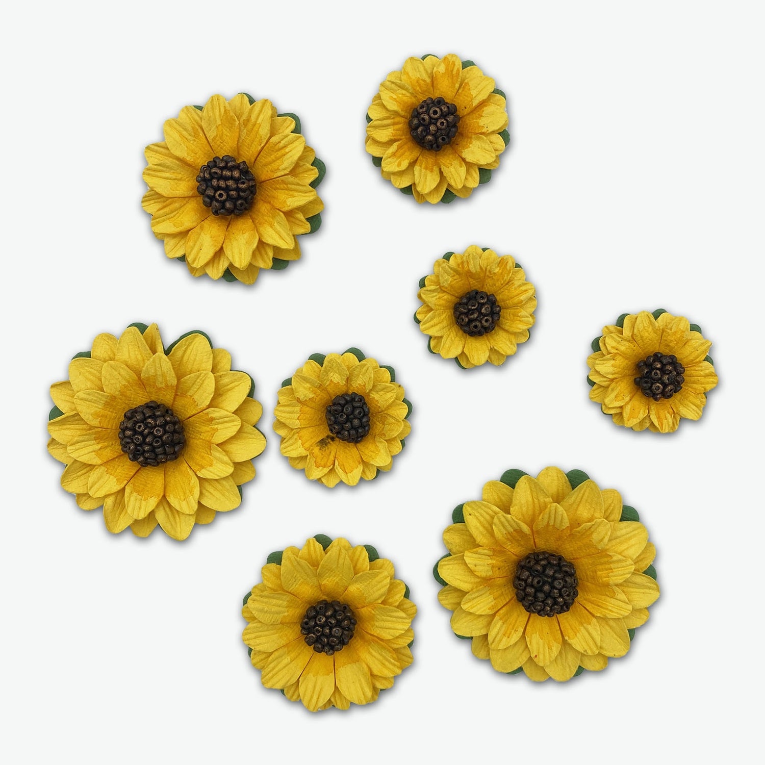 49 and Market SUNFLOWERS AMBER Handmade Paper Flowers 8pc