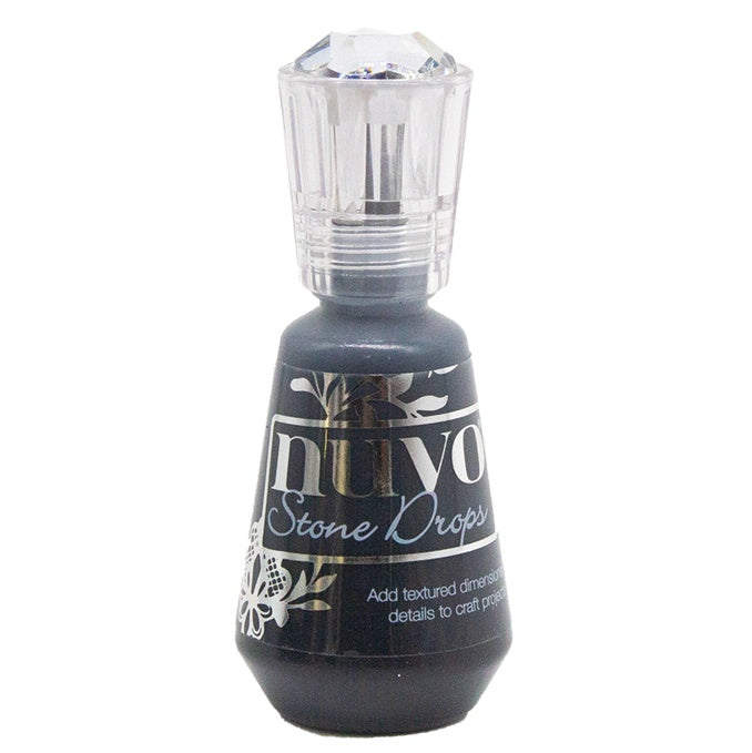 Nuvo Stone Drops INKWELL BLACK 3D Enamel Bead Dots 1oz