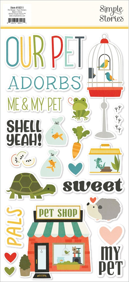 Simple Stories PET SHOPPE Foam Stickers 45pc