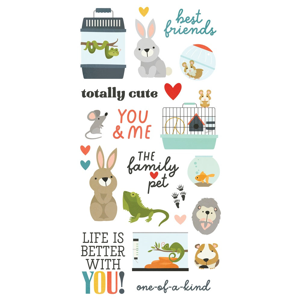 Simple Stories PET SHOPPE Foam Stickers 45pc