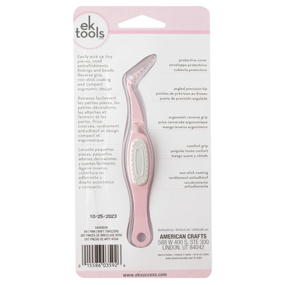 EK Tools CRAFT TWEEZERS PINK Precision Tip