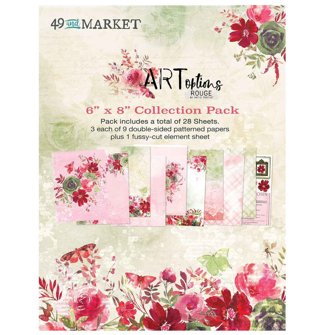 49 and Market ArtOptions ROUGE 6”X8" COLLECTION PACK