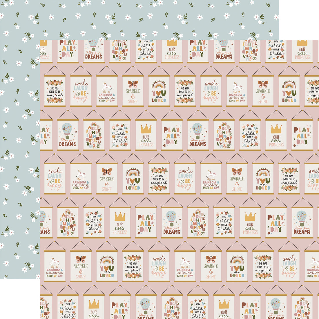 Echo Park DREAM BIG LITTLE GIRL 12”X12" Scrapbook Paper