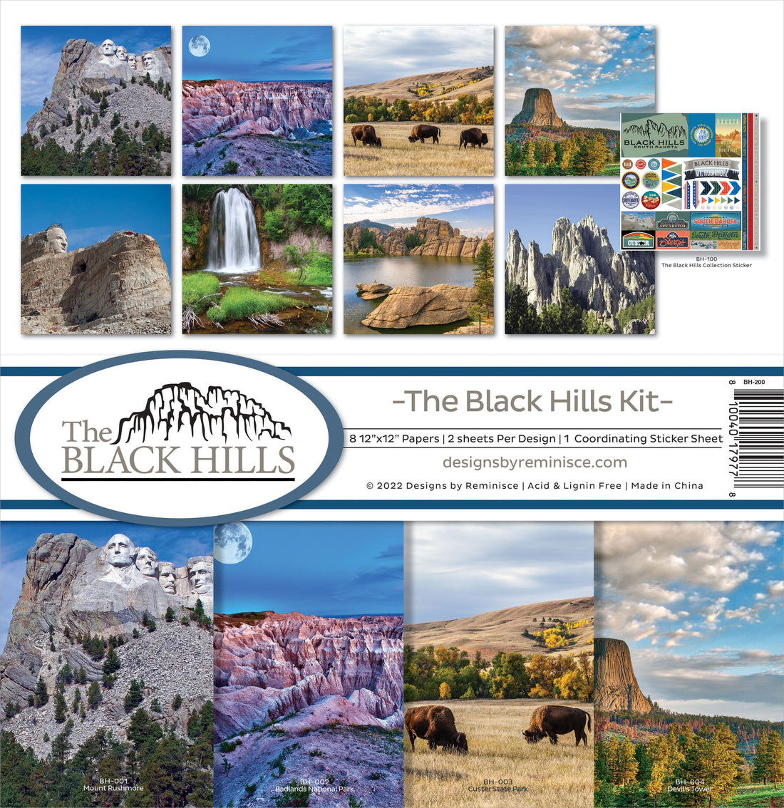 Reminisce THE BLACK HILLS 12"X12" Scrapbook Kit 9pc
