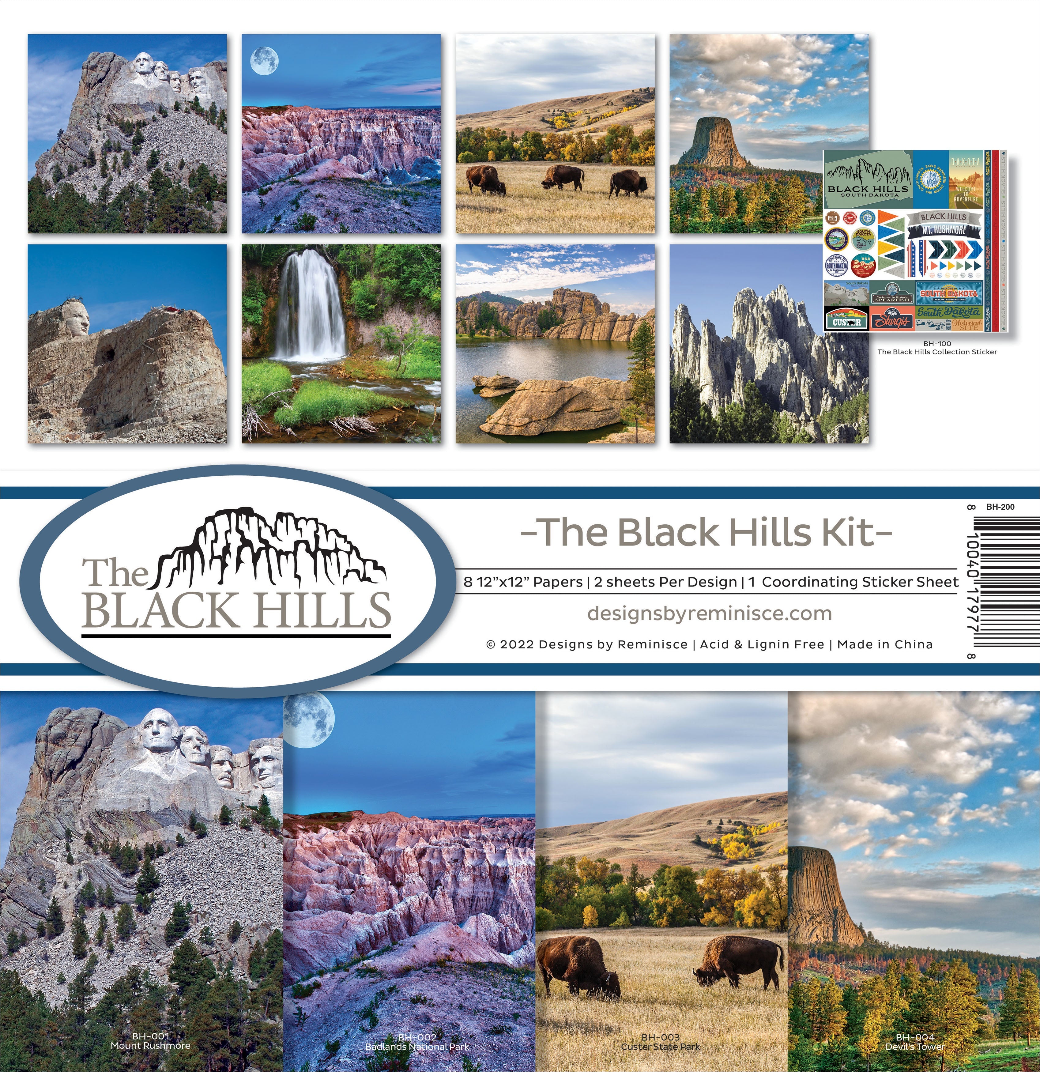 Reminisce THE BLACK HILLS 12&quot;X12&quot; Scrapbook Kit 9pc