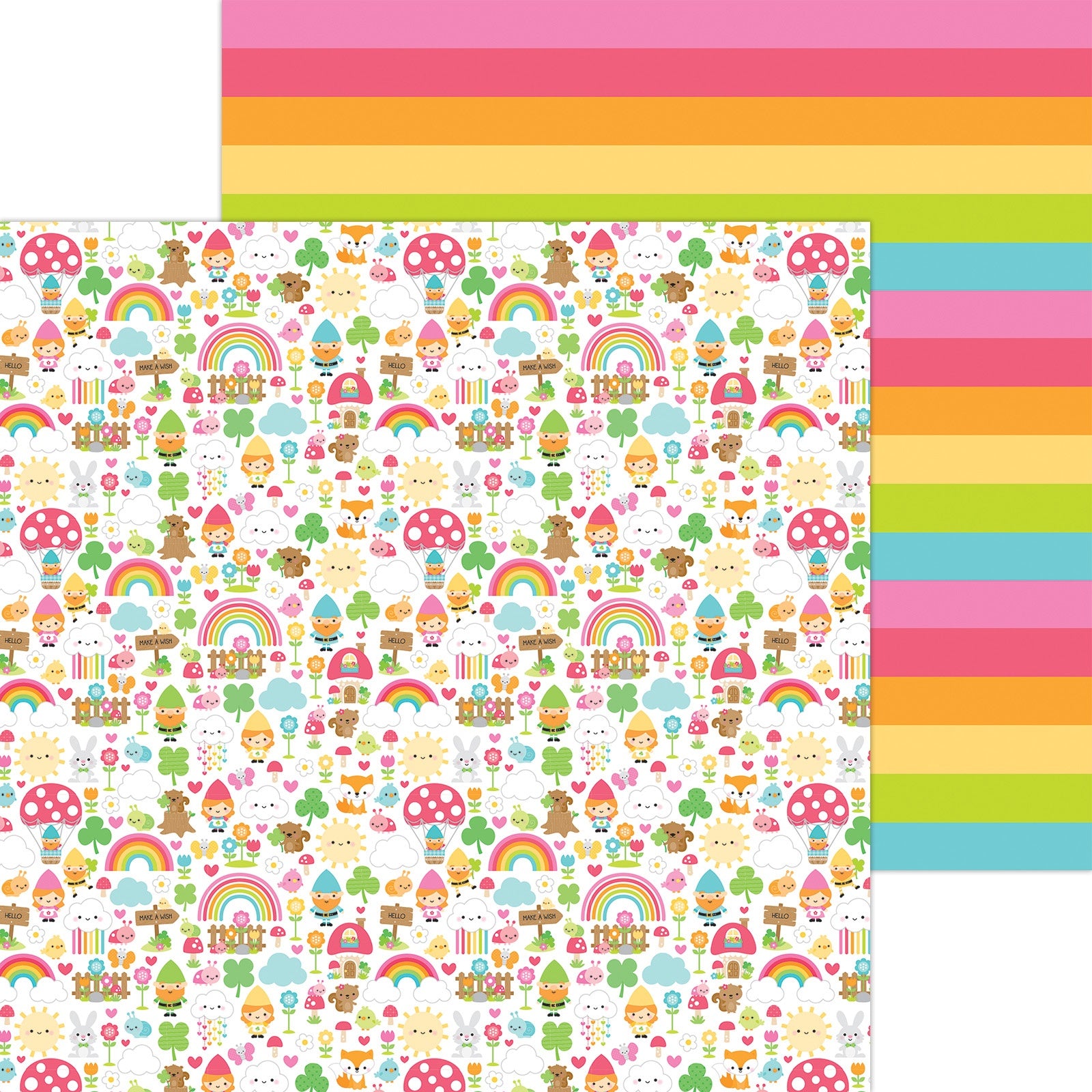 Doodlebug OVER THE RAINBOW 12x12 Scrapbook Paper