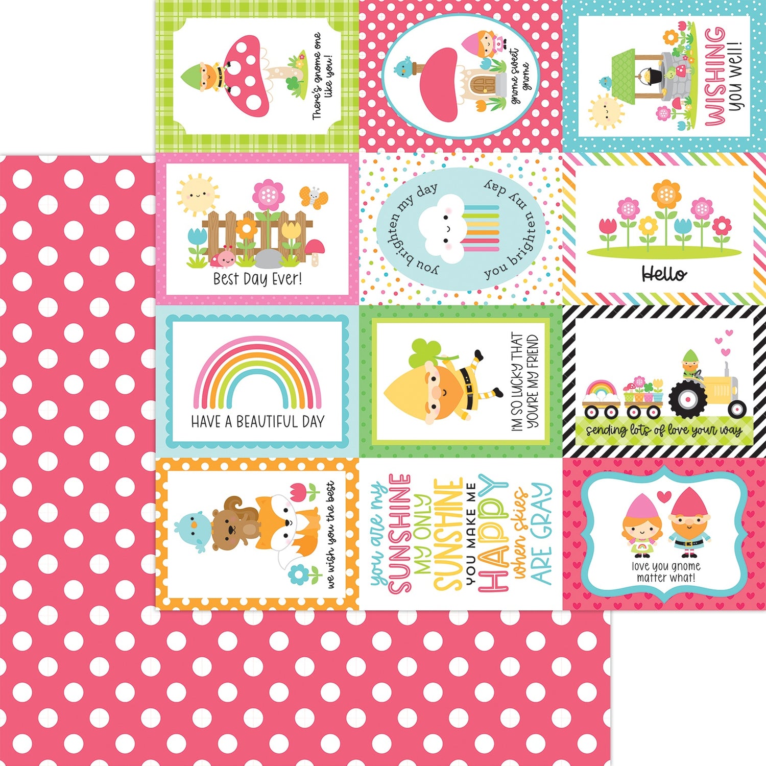 Doodlebug Over The Rainbow LADYBUG PICNIC 12x12 Scrapbook Paper