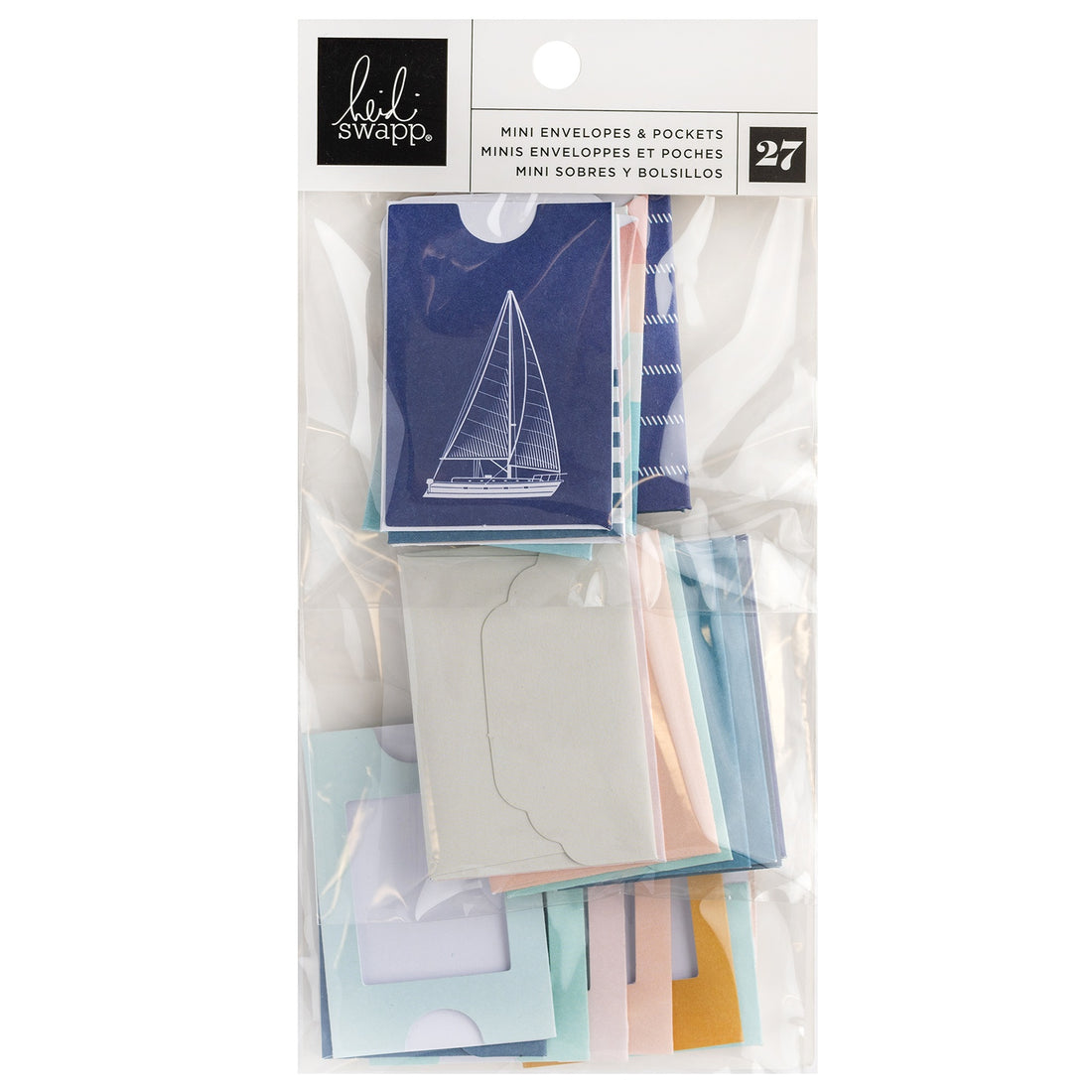 Heidi Swapp SET SAIL Mini Envelopes & Pockets 27pc