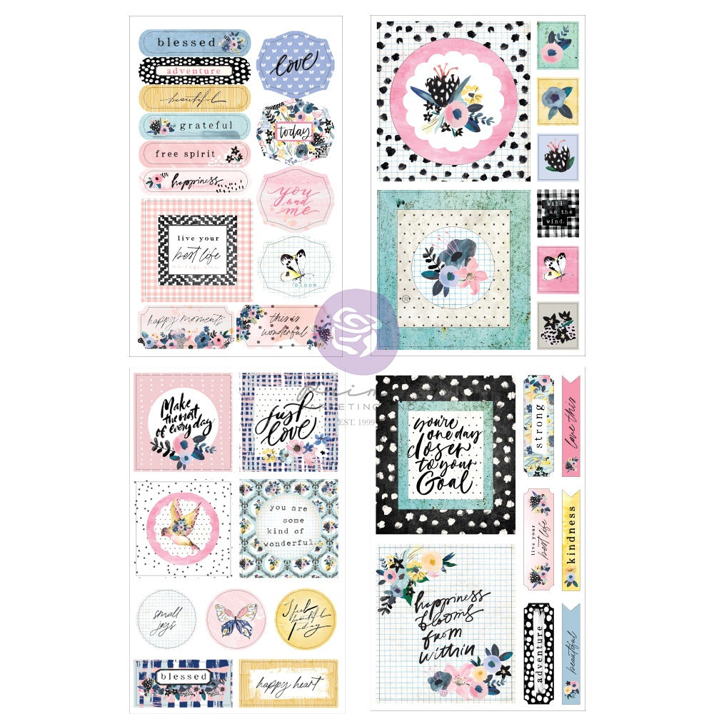 Prima SPRING ABSTRACT Cut Out And Sticker Sheets