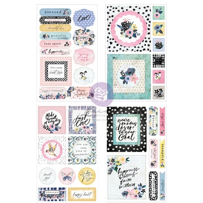 Prima SPRING ABSTRACT Cut Out And Sticker Sheets