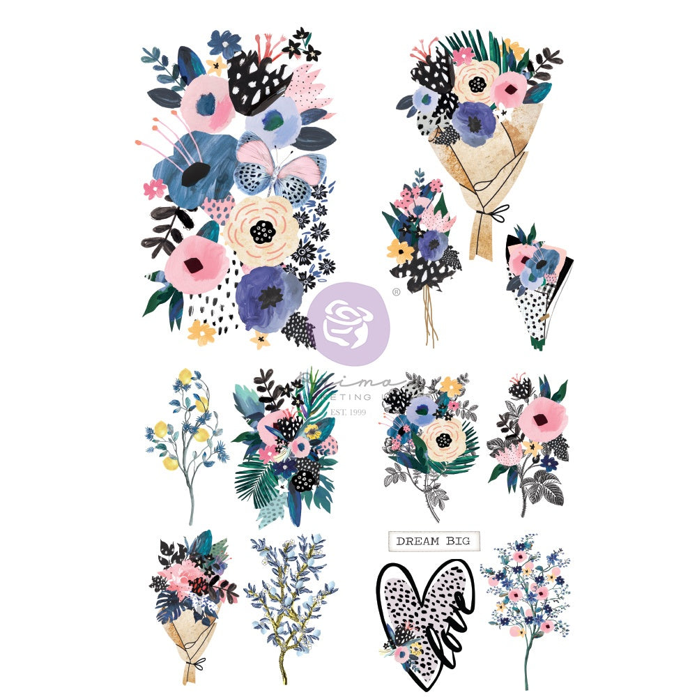 Prima SPRING ABSTRACT Cut Out And Sticker Sheets