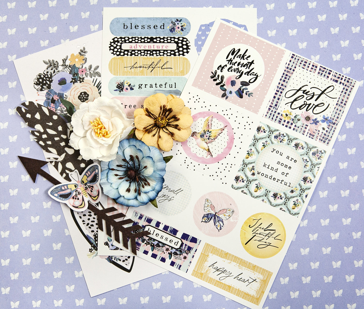 Prima SPRING ABSTRACT Cut Out And Sticker Sheets