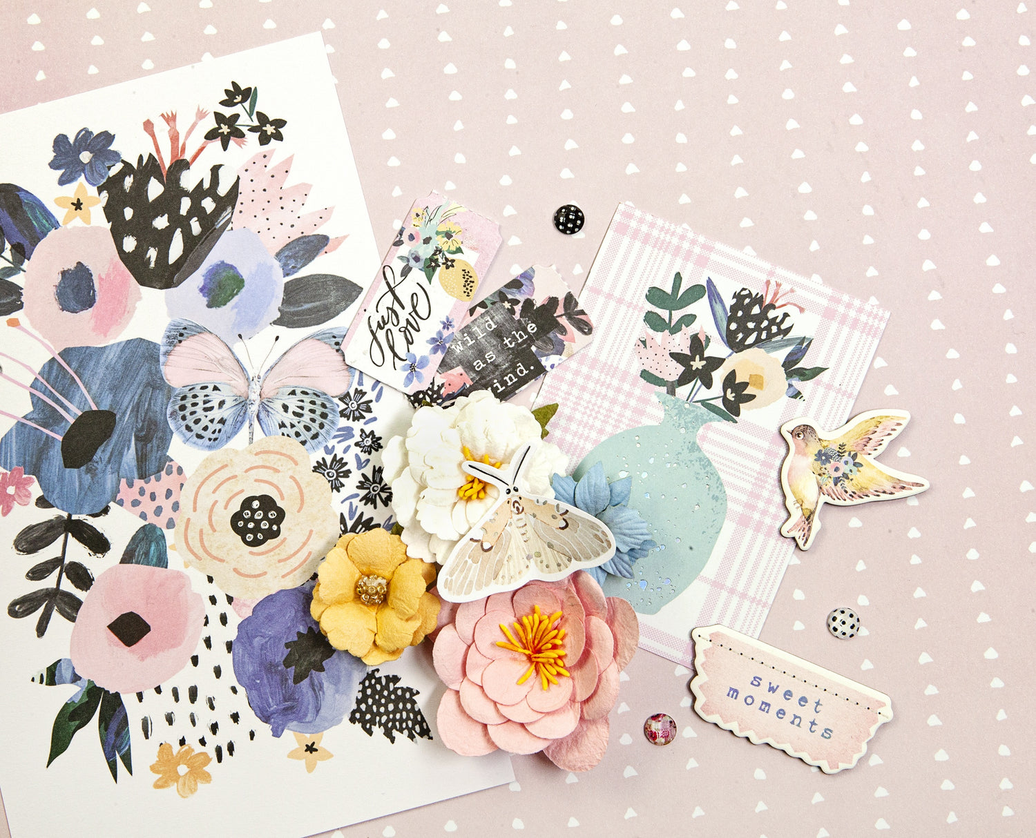 Prima SPRING ABSTRACT Cut Out And Sticker Sheets