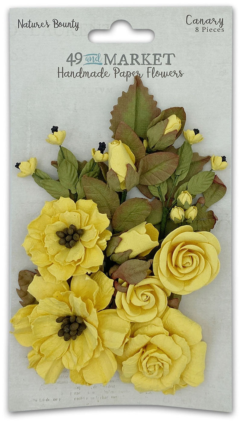 49 and Market NATURE’S BOUNTY Handmade Paper Flower Scrapbooksrus Canary