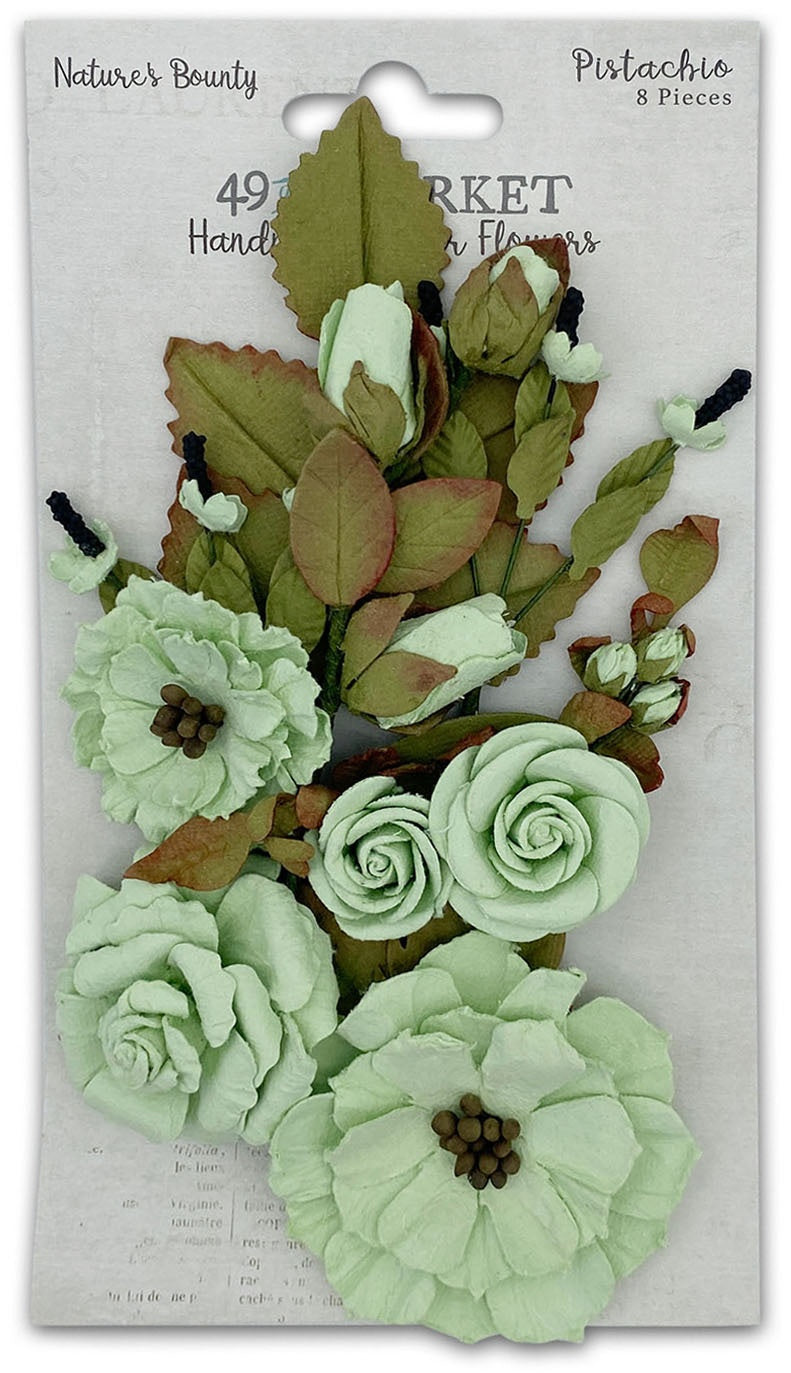 49 and Market NATURE’S BOUNTY Handmade Paper Flower Pistachio @Scrapbooksrus