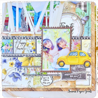 Memory Place BON VOYAGE 01 12X12 Scrapbook Paper