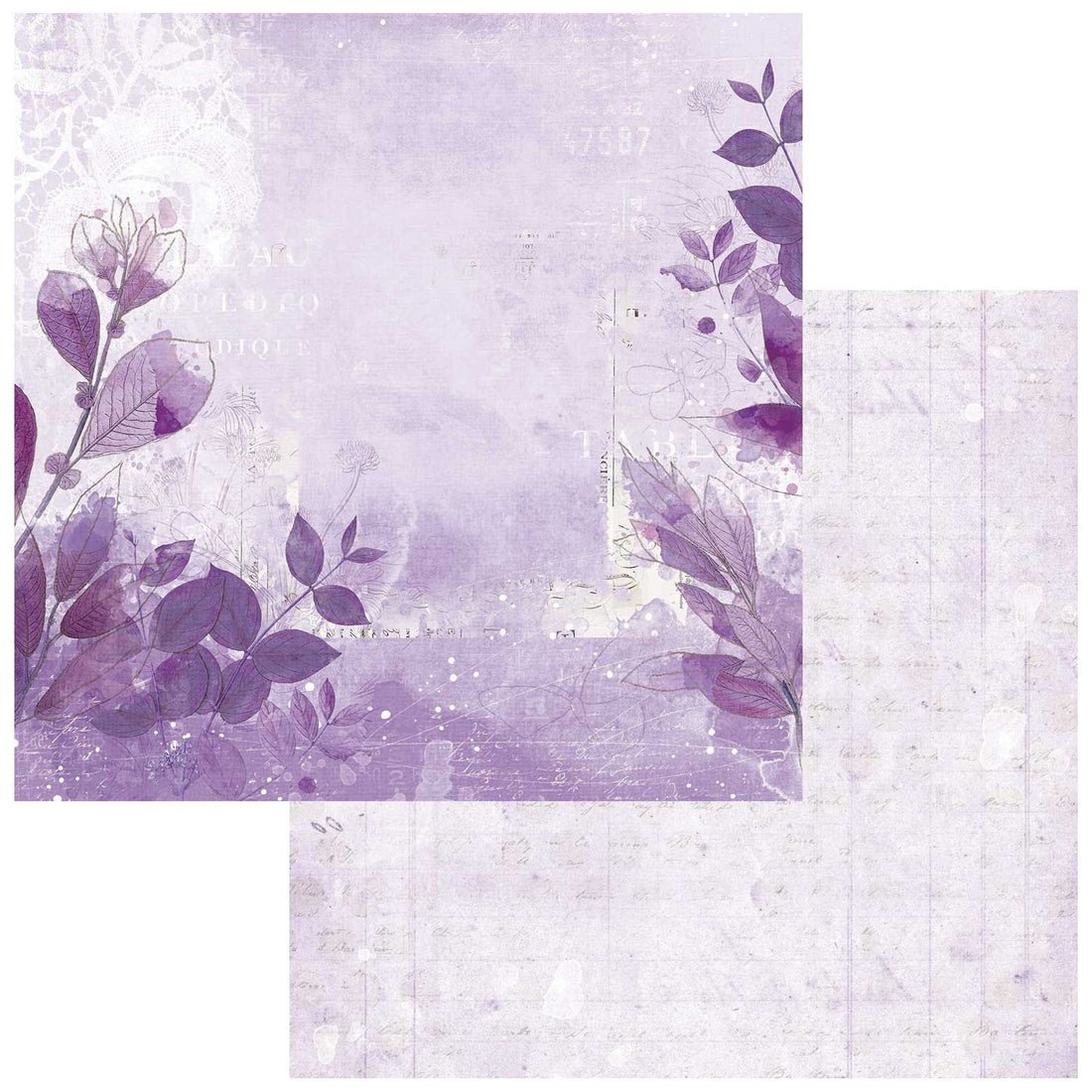 49 and Market Color Swatch LAVENDER PAPER 3 12”X12” Scrapbook Paper