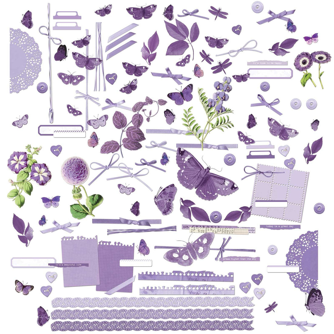 49 and Market Color Swatch LAVENDER LASER CUT ELEMENTS 124pc