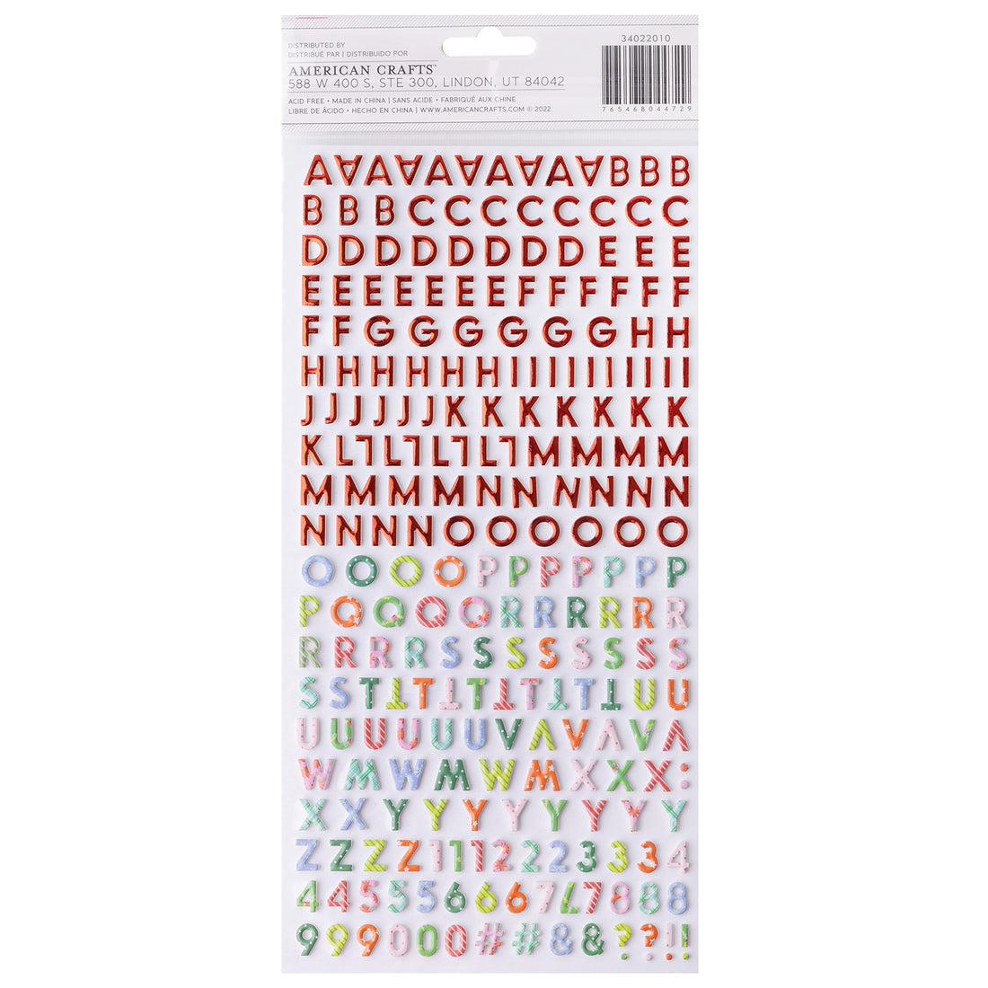 THICKERS Paige Evans SUGARPLUM WISHES Foam Foil Letter Stickers